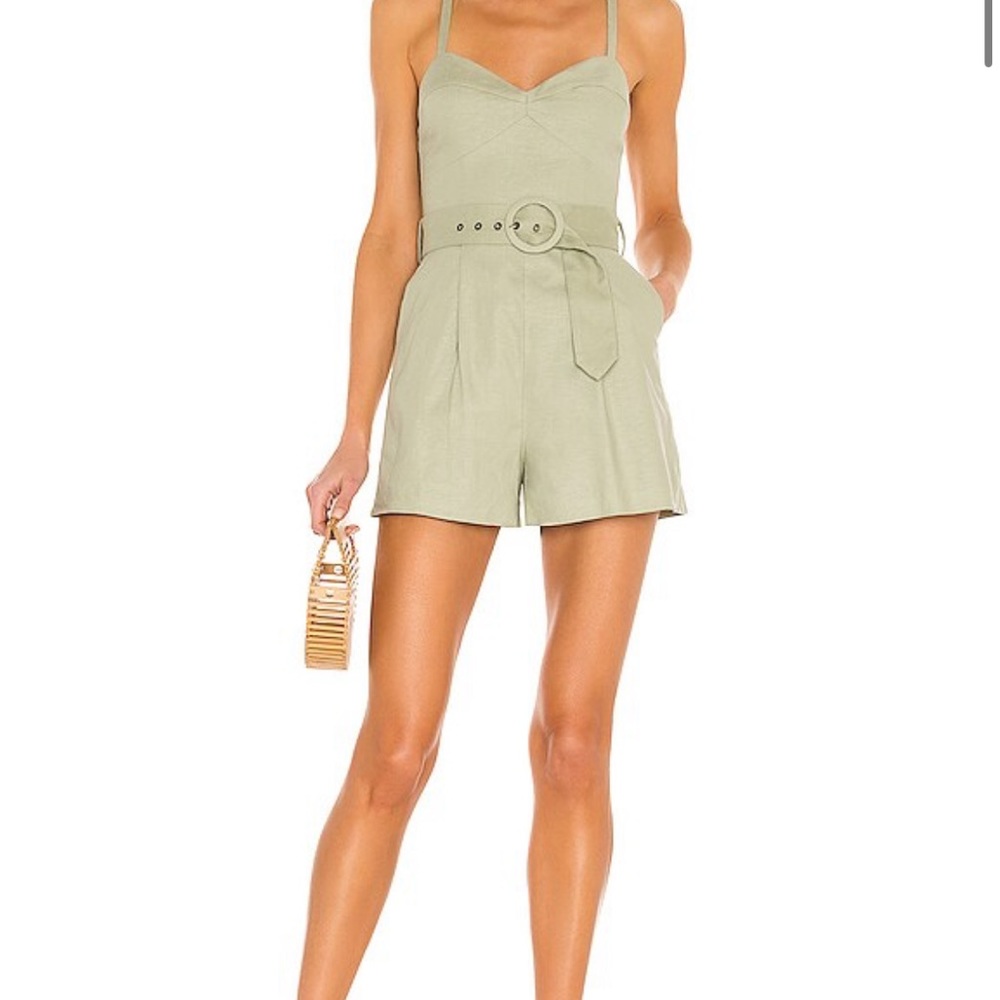 House of Harlow sage green romper.